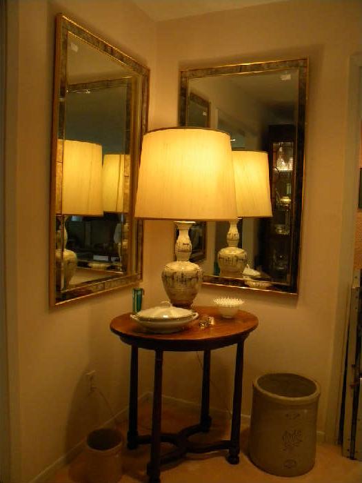 Pair of fine Hollywood Regency mirrors
Wonderful inlaid table