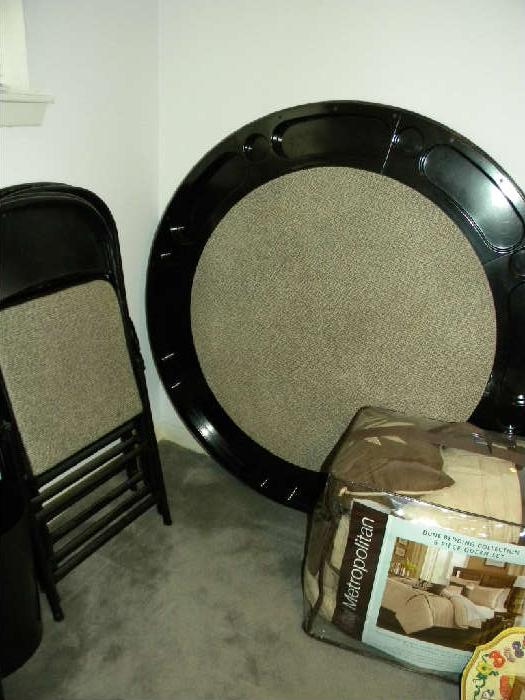 great round poker table and four chairs