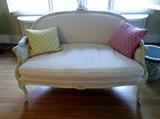 pr French wood frame loveseats / settees,&nbsp;
