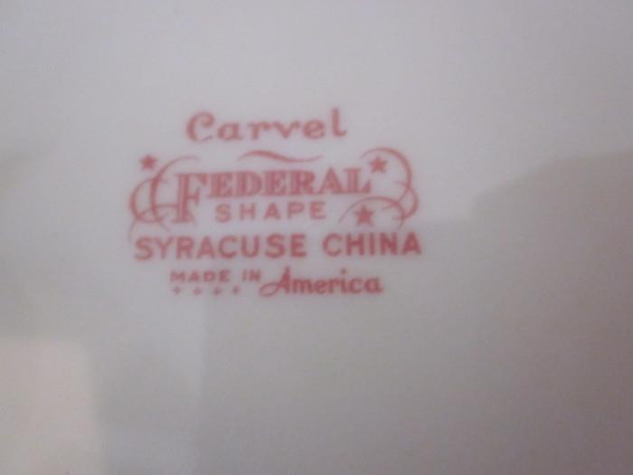 Carvel Federal Shape Syracuse China set