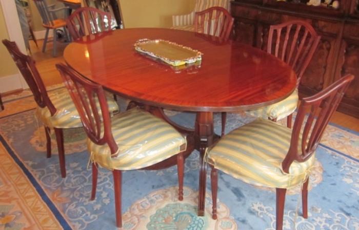 Dining table purchased from Grosfeld House  - Table was oval mahogany finish 11. Number of table was 3918.
