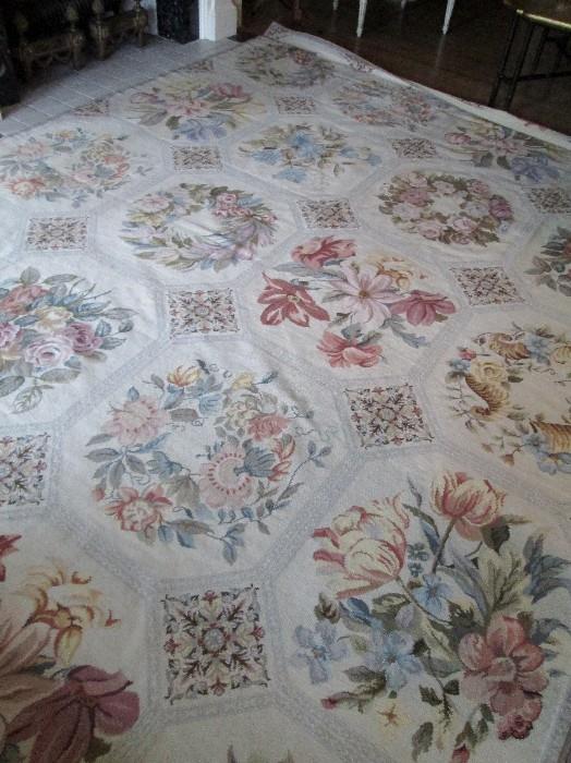 8'11" x 11'7" Chinese needlepoint rug
