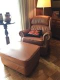 Lane Leather Chair & Ottoman.