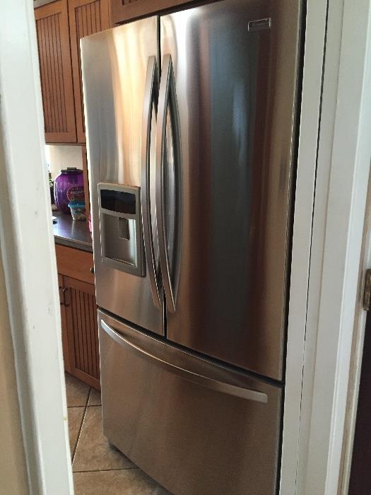 Perfect condition Stainless French door refrigerator freezer