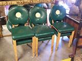Set of six 50's modern chairs