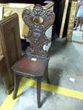 English carved single chair