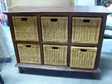 Cabinet with six rush baskets