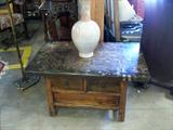 Oriental table with three drawers going all the way through