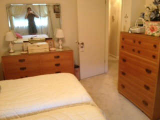 Mid century modern bedroom set, oriental pulls.