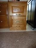 Oak 2 drawer file cabinet