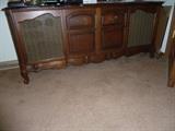 Vintage stereo console with turntable