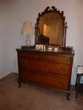 Antique dresser and mirror