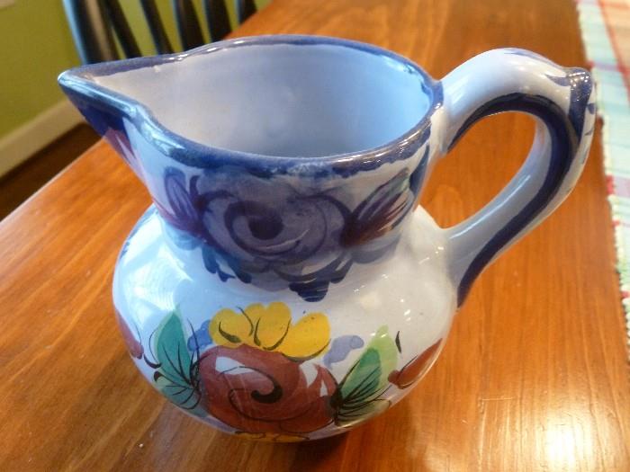 Small ceramich hand painted pitcher