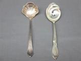 2 Sterling Silver Pieces - 1 Rhapsody Slotted 6" Spoon and 1 Shell Shaped Ladle 6"
