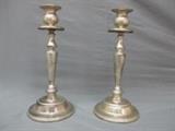 Pair Silver Plated Candle Holders 