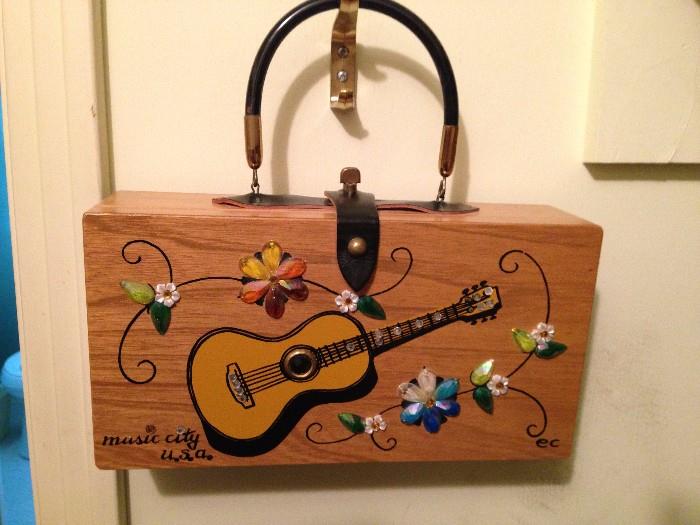 Enid Collins Music City USA wooden box handbag