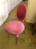 Pink velvet boudoir chair
