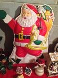 Large lighted vintage Santa wall hanging