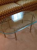 Brass and plate glass coffee table