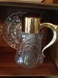 Extremely large crystal iced tea pitcher with ice insert