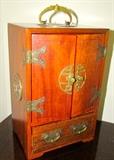 Chinese jewelry box with brass accents and lock
