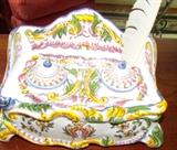 Hand painted in Portugal, double inkwell