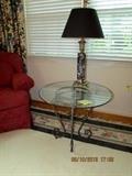 Nice glass and metal lamp table