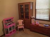Kitchen Play Center, Rocking Chair, another cedar chest, Cabinet