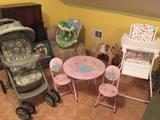 Grayco stroller, high chair, childs table set