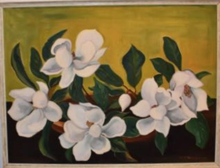 Carole is well known for her gorgeous magnolias.  This is just one of many magnolia paintings!
