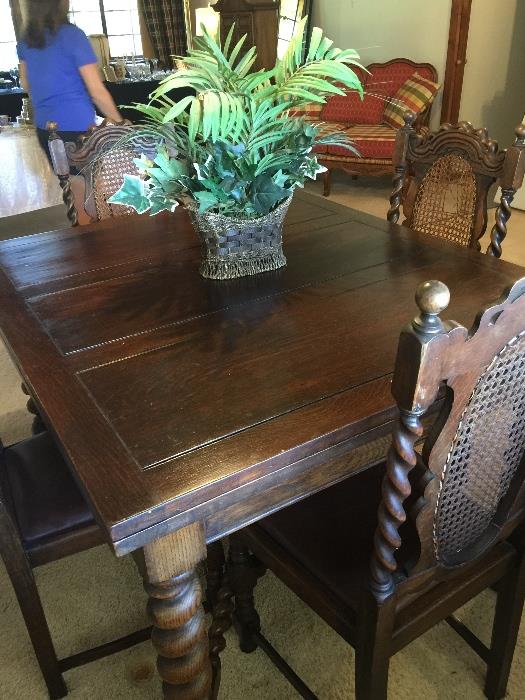 Table and Chairs are in excellent condition.  Barley Twist Table with 6 chairs