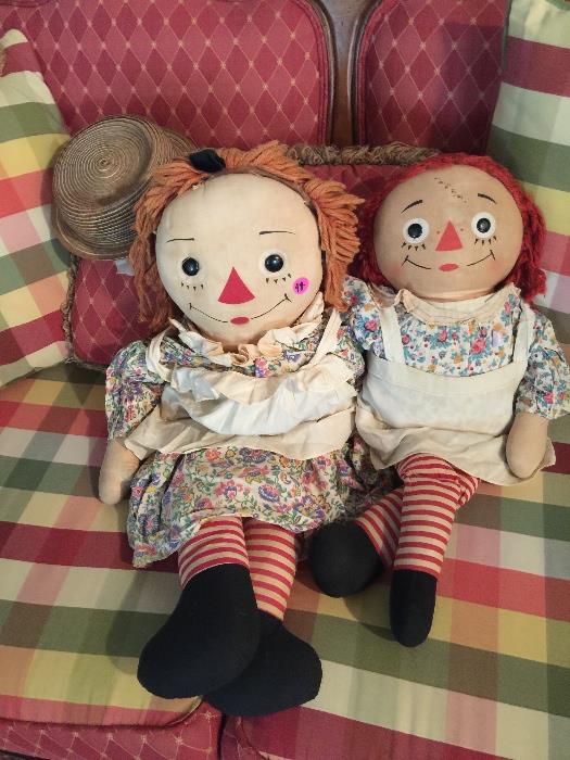 Vintage Raggedy Ann dolls