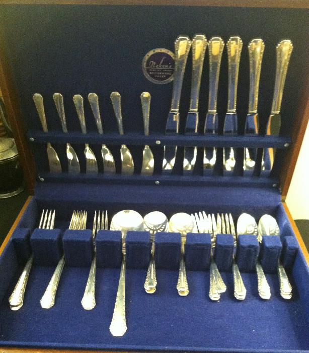 HALLMARK STERLING FLATWARE PATTERN BALLAD SET FOR SIX WITH BOX FROM 1942 