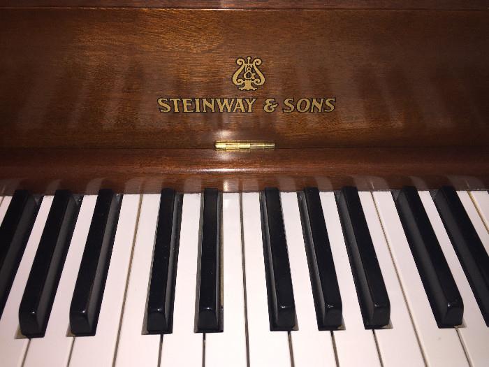 STEINWAY UPRIGHT MAHOGANY  PIANO 1947  WITH BENCH