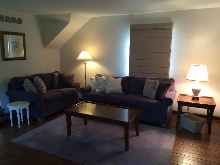 ETHAN ALLEN SOFA AND LOVESEAT PERIWINKLE