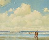 Lot# 078 Frederic Tellander (1878-1968)		

Frederic Tellander (1878-1968 Chicago, IL/France), Boys Playing in the Surf, likely Lake Michigan, est:$1000/2000