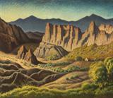 Lot# 096 Stan Poray (1888-1948)		

Stan Poray (1888-1948 Los Angeles, CA), House in a High Desert Landscape, est:$1000/1500
