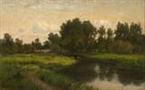 Lot# 128 Hiram R. Bloomer (1845-1911)		

Hiram R. Bloomer (1845-1911 Sausalito, CA), Pastoral Landscape with Cows, est:$1500/2000
