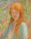 Lot# 129 Robert Lewis Reid (1862-1929)		

Robert Lewis Reid (1862-1929 New York, NY), Portrait of a Young Girl in a Garden, est:$5000/7000