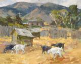Lot# 200 Kevin Macpherson (1956-*)		

Kevin Macpherson (1956-* Escondido, NM), Bottle Bums, Farm Scene with Goats, est:$2500/3500