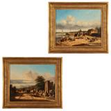 Lot# 1080 After Philippe Budelot (19th century- French) 









Two works: Travelers Receiving Directors from Women at a Well and Figure and Horses Pulling a Boat to Shore. each: 14.75'' H x 18.25'' W. est:$3000/5000