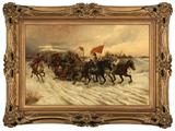 Lot# 1079 Adolf Constantine Stoiloff Baumgartner (1850-1924 Austrian) 









War and Peace, Russian Cossacks Riding in Winter. 27'' H x 41.5'' W. est:$4000/6000