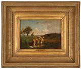 Lot# 1081 Louis Adolphe Hervier (1818-1879 French) 









Shepherd and His Flock. 6.5'' H x 8.5'' W. est:$1000/1500