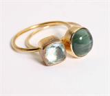 Lot# 1094 Two gemset and 18K yellow gold rings 









Each a single stone, each bezel set with plain wire shank, sizes 5.5 and 6.5. est:$300/500