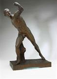Lot# 1116 A French patinated-bronze figure of an athlete, Barbedienne 









Late 19th / early 20th century, with A. Collas Reduction Mechanique pastille and also marked ''F. Barbedienne Fondeur'', after the Antique, nude male depicted reaching in mid-stride, on an integral rectangular base. 26.5'' H x 24'' W x 24.5'' D. est:$2000/3000