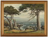 Lot# 1179 Edwin C. Siegfried (1889-1955 Oakland, CA) 









''Cypress Trees at Pebble Beach''. sight size: 18.25'' H x 25.25'' W. est:$600/800