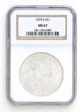 Lot# 1017 1879 S Morgan $1 Dollar Silver Coin, MS 67
NGC# 1811693-005, NGC Graded Population 80632, NGC Census 2070/144, NGC PRICE GUIDE: $790.00