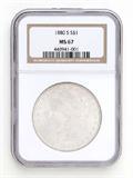 Lot# 1020 1880 S Morgan $1 Dollar Silver Coin, MS 67
NGC# 448941-001, NGC Graded Population 117781, NGC Census 3358/277, NGC PRICE GUIDE: $790.00
