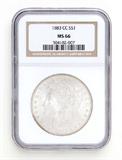 Lot# 1023 1883 CC Morgan $1 Dollar Silver Coin, MS 66
NGC# 304182-007, NGC Graded Population 33588, NGC Census 1571/132, NGC PRICE GUIDE: $920.00
