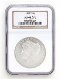 Lot# 1039 1883 Morgan $1 Dollar Silver Coin, MS 64 DPL
NGC# 1758972-001, NGC Graded Population 323, NGC Census 139/50, NGC PRICE GUIDE: $550.00
